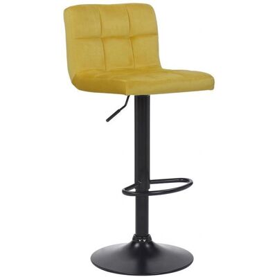 Décoshop26 Tabouret de velours jaune avec pieds en métal - Réglable & Pivotant - Publicité Décoshop26 Tabouret de velours jaune avec pieds en métal - Réglable & Pivotant - Publicité