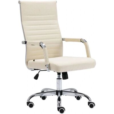 DÉCOSHOP26 BUR10575 crema tela cromado Silla de oficina DÉCOSHOP26 BUR10575 crema tela cromado Silla de oficina