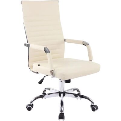 DÉCOSHOP26 - BUR10571 - crème - métal chromé - Office chair - Publicité DÉCOSHOP26 - BUR10571 - crème - métal chromé - Office chair - Publicité