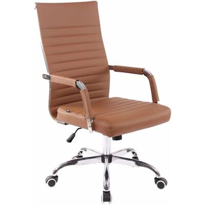 Décoshop26 - BUR10570 - PU marrón claro - Sillón de oficina Décoshop26 - BUR10570 - PU marrón claro - Sillón de oficina