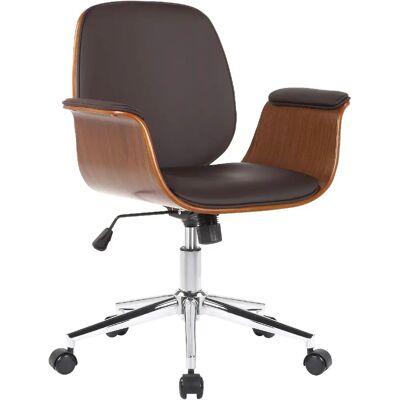 Décoshop26 - BUR10555 - Marrón - Cuero sintético - Silla de oficina Décoshop26 - BUR10555 - Marrón - Cuero sintético - Silla de oficina