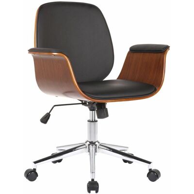 DÉCOSHOP26 - BUR10553 - Negro - Leatherette Office Chair DÉCOSHOP26 - BUR10553 - Negro - Leatherette Office Chair