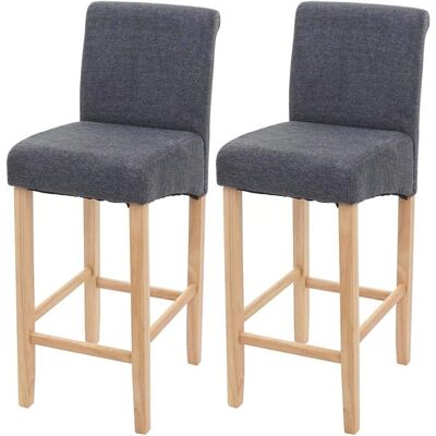 Décoshop26 - Set di 2 sgabelli da bar in tessuto grigio con gambe in legno chiaro - Sgabelli da bar Décoshop26 - Set di 2 sgabelli da bar in tessuto grigio con gambe in legno chiaro - Sgabelli da bar