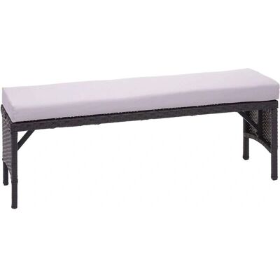 Décoshop26 Modelo MDJ04167 Banco de jardín de ratán negro con cojín gris - Banco de jardín Décoshop26 Modelo MDJ04167 Banco de jardín de ratán negro con cojín gris - Banco de jardín