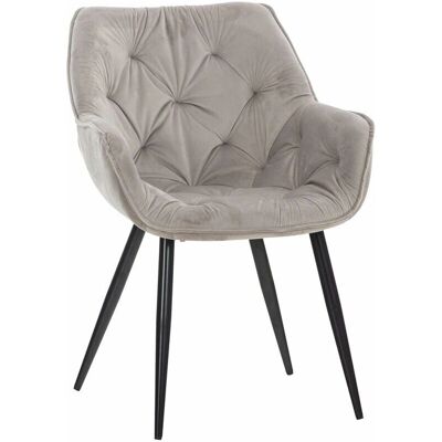Décoshop26 - FAL10526 - Gris Terciopelo - Capitonné - Chair Décoshop26 - FAL10526 - Gris Terciopelo - Capitonné - Chair