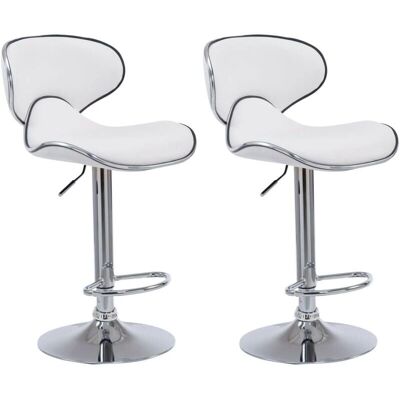 Décoshop26 TDB10123 Taburetes de Bar Ajustables en Altura en Blanco y Metal Décoshop26 TDB10123 Taburetes de Bar Ajustables en Altura en Blanco y Metal