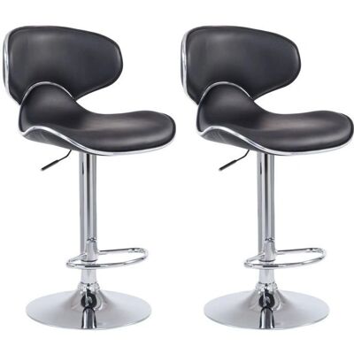 Décoshop26 TDB10122 Taburete de bar ajustable negro piel sintética - Juego de 2 Décoshop26 TDB10122 Taburete de bar ajustable negro piel sintética - Juego de 2