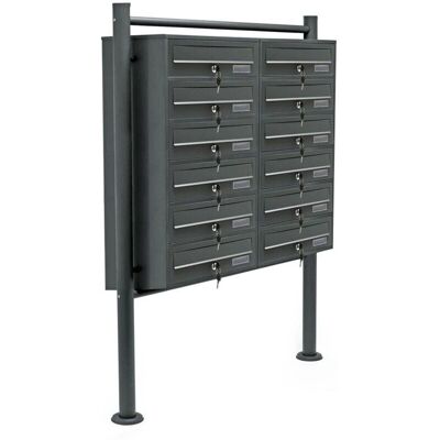 HELLOSHOP26 Bloc 12 boîtes aux lettres 2x6 compartiments anthracite - Boîtes aux lettres - Publicité HELLOSHOP26 Bloc 12 boîtes aux lettres 2x6 compartiments anthracite - Boîtes aux lettres - Publicité