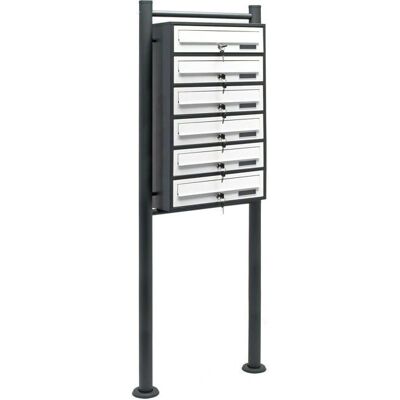 HELLOSHOP26 Bloc 6 Boîtes aux Lettres Anthracite Blanc - Mailboxes - Publicité HELLOSHOP26 Bloc 6 Boîtes aux Lettres Anthracite Blanc - Mailboxes - Publicité