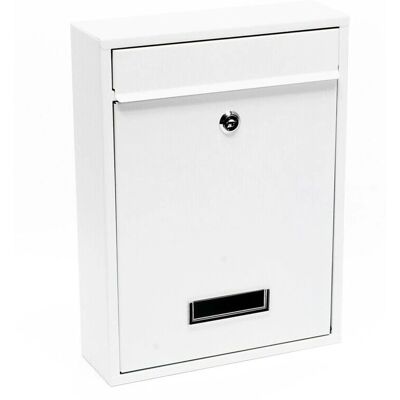 Helloshop26 - Buzón de pared diseño galvanizado 26x8,5x35 cm blanco - Mailbox Helloshop26 - Buzón de pared diseño galvanizado 26x8,5x35 cm blanco - Mailbox