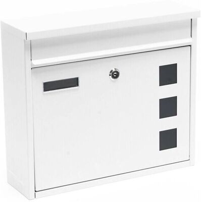 HELLOSHOP26 Buzón de Pared con Llaves - 36x32x11.5cm - Blanco HELLOSHOP26 Buzón de Pared con Llaves - 36x32x11.5cm - Blanco
