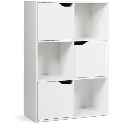 Armoire de rangement blanche Décoshop26 avec 6 compartiments - Publicité Armoire de rangement blanche Décoshop26 avec 6 compartiments - Publicité