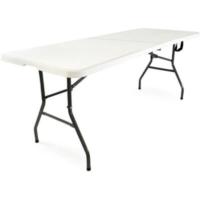 Helloshop26 Mesa Plegable Portátil 180cm Blanco Camping Helloshop26 Mesa Plegable Portátil 180cm Blanco Camping