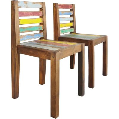 DECOSHOP26 - CDS020286 - Bois récupéré - Chaises de salle à manger - Publicité DECOSHOP26 - CDS020286 - Bois récupéré - Chaises de salle à manger - Publicité