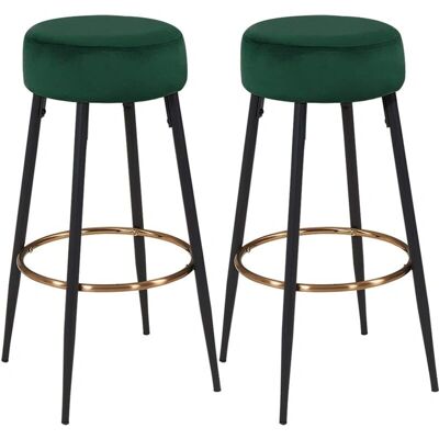 DÉCOSHOP26 - TDB09216 - Terciopelo verde oscuro - Taburetes de bar DÉCOSHOP26 - TDB09216 - Terciopelo verde oscuro - Taburetes de bar
