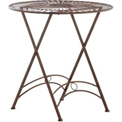 Décoshop26 - MDJ10217 - Ø71cm - mesa de metal marrón envejecido Décoshop26 - MDJ10217 - Ø71cm - mesa de metal marrón envejecido