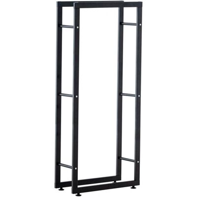 DÉCOSHOP26 Estante para leña - Soporte estable negro 25x60x125 cm DÉCOSHOP26 Estante para leña - Soporte estable negro 25x60x125 cm