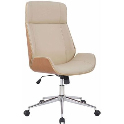 Décoshop26 - BUR10458 - Crema - Alto schienale - Sedia da ufficio Décoshop26 - BUR10458 - Crema - Alto schienale - Sedia da ufficio