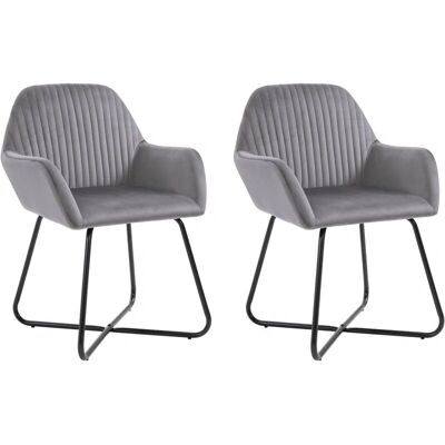 DÉCOSHOP26 - CDS020620 - Gris Terciopelo - Sillas de comedor DÉCOSHOP26 - CDS020620 - Gris Terciopelo - Sillas de comedor