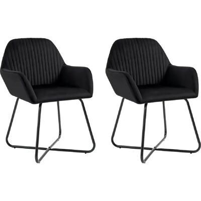 DÉCOSHOP26 - CDS020898 - Terciopelo negro - Silla de comedor DÉCOSHOP26 - CDS020898 - Terciopelo negro - Silla de comedor