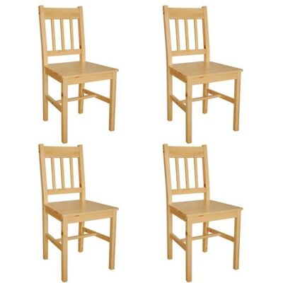 DÉCOSHOP26 - Sillas de cocina de pino - Juego de 4 estilo rústico DÉCOSHOP26 - Sillas de cocina de pino - Juego de 4 estilo rústico