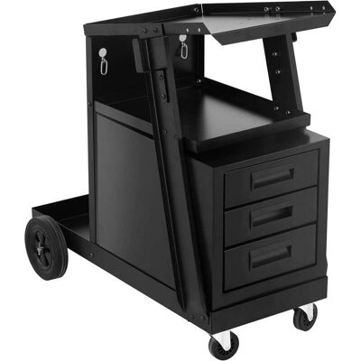 HelloShop26 Carro de soldadura Negro - 3 Compartimentos Carro de soldadura HelloShop26 Carro de soldadura Negro - 3 Compartimentos Carro de soldadura