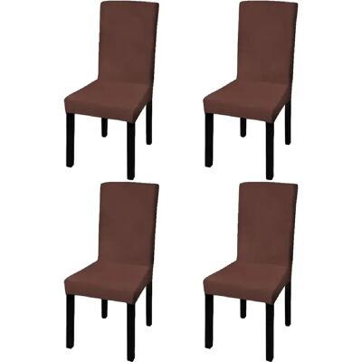 Unknown - HousseChaiseDroiteExtensible4Pcs - Marrón - Funda de silla Unknown - HousseChaiseDroiteExtensible4Pcs - Marrón - Funda de silla