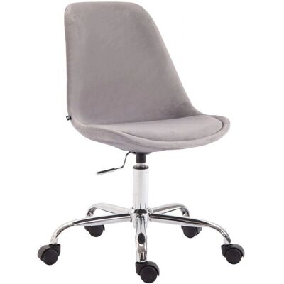 Décoshop26 - BUR10352 - Tessuto velluto grigio - sedia da ufficio Décoshop26 - BUR10352 - Tessuto velluto grigio - sedia da ufficio