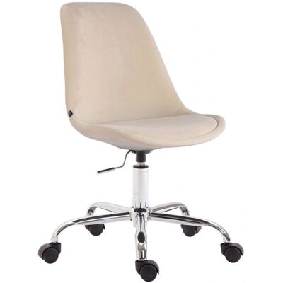 Décoshop26 - BUR10350 - crema - velluto - Sedia da ufficio Décoshop26 - BUR10350 - crema - velluto - Sedia da ufficio