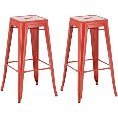 Décoshop26 TDB10117 - Sgabelli da bar in metallo stile industriale - Rosso Décoshop26 TDB10117 - Sgabelli da bar in metallo stile industriale - Rosso