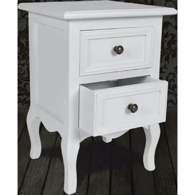 LONGZIMING - Nightstand - White - MDF - Table de chevet - Publicité LONGZIMING - Nightstand - White - MDF - Table de chevet - Publicité