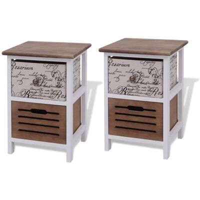 Modello HelloShop26 Comodino rustico con 2 cassetti Modello HelloShop26 Comodino rustico con 2 cassetti