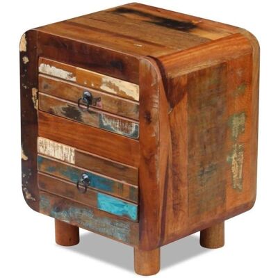 Mesita de Noche de Madera Reciclada MOBIKASA - 43x33x51cm - Mesita, Cómoda, Mesa auxiliar Mesita de Noche de Madera Reciclada MOBIKASA - 43x33x51cm - Mesita, Cómoda, Mesa auxiliar