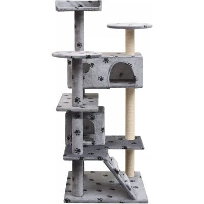 Helloshop26 Albero per Gatti Grigio con Posta in Sisal - Multi-Livelli Helloshop26 Albero per Gatti Grigio con Posta in Sisal - Multi-Livelli