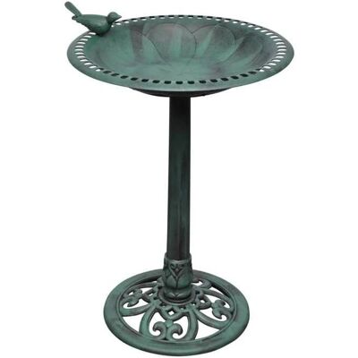 DÉCOSHOP26 Bañera para pájaros - Verde Decorativo - 54x50x76 cm - Uso Exterior DÉCOSHOP26 Bañera para pájaros - Verde Decorativo - 54x50x76 cm - Uso Exterior