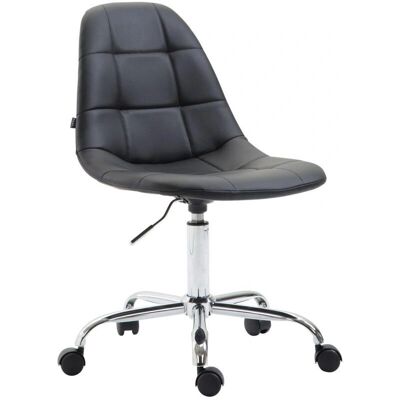 Silla de Oficina Ajustable de Cuero Sintético Negro - Mobiliario de Oficina Silla de Oficina Ajustable de Cuero Sintético Negro - Mobiliario de Oficina