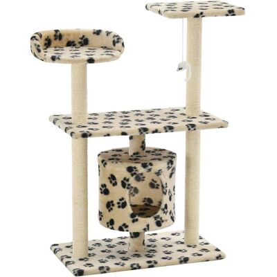 Helloshop26 - Albero per gatti beige con impronte - 95cm Helloshop26 - Albero per gatti beige con impronte - 95cm