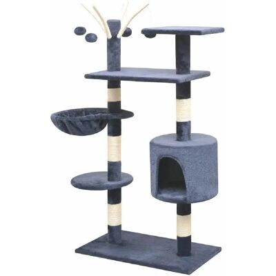 Albero per Gatti Blu Scuro con Nido - 125cm Albero per Gatti Blu Scuro con Nido - 125cm