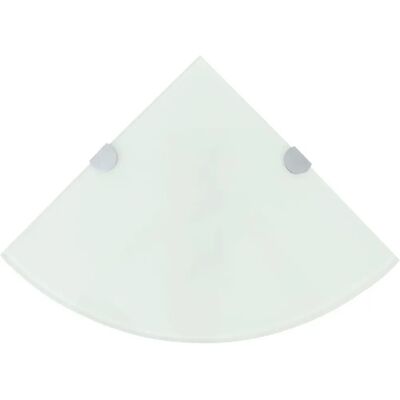 HELLOSHOP26 Scaffale angolare bianco da parete con supporti cromati - 35x35 cm HELLOSHOP26 Scaffale angolare bianco da parete con supporti cromati - 35x35 cm