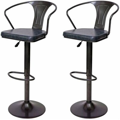 Taburetes de Barra Estilo Industrial en Gris y Negro - TDB04056 Taburetes de Barra Estilo Industrial en Gris y Negro - TDB04056