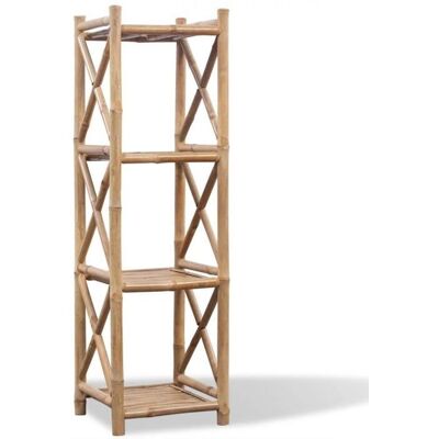 Scaffale Quadrato in Bambù 4 Livelli 35x35x117cm - Scaffale Scaffale Quadrato in Bambù 4 Livelli 35x35x117cm - Scaffale