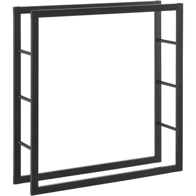 HelloShop26 - L120 - Negro - 100x25x100 cm - Estante para leña HelloShop26 - L120 - Negro - 100x25x100 cm - Estante para leña