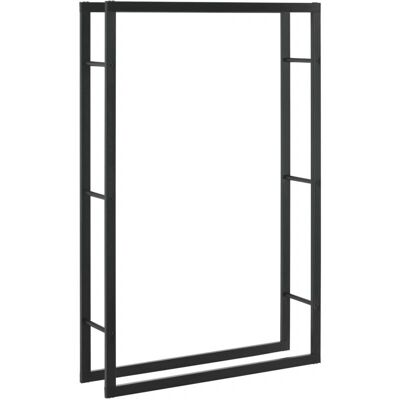 HelloShop26 - FirewoodRack - Negro - Estante de almacenamiento HelloShop26 - FirewoodRack - Negro - Estante de almacenamiento