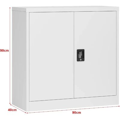 HELLOSHOP26 - 90x40x90 - Acier - Gris clair - Rangement de bureau - Publicité HELLOSHOP26 - 90x40x90 - Acier - Gris clair - Rangement de bureau - Publicité
