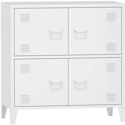 HELLOSHOP26 - M4P-Metal - Blanco - 4 puertas - Armario HELLOSHOP26 - M4P-Metal - Blanco - 4 puertas - Armario