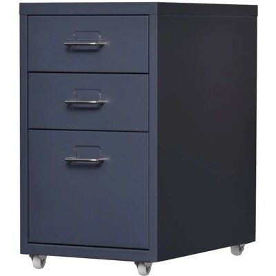 Helloshop26 - Pedestal de 3 cajones - gris - 48x28x41 cm - mueble de almacenamiento Helloshop26 - Pedestal de 3 cajones - gris - 48x28x41 cm - mueble de almacenamiento