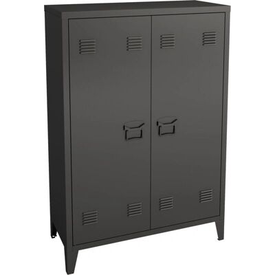 Helloshop26 - Office Cabinet Metal - negro mate - 110x75x33 cm - Cabinet Helloshop26 - Office Cabinet Metal - negro mate - 110x75x33 cm - Cabinet