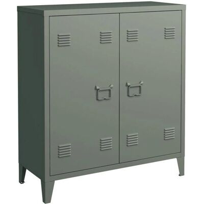 HelloShop26 - Armadio ufficio a 2 ante - 90x80x33 cm - Grigio acciaio - Armadio di stoccaggio HelloShop26 - Armadio ufficio a 2 ante - 90x80x33 cm - Grigio acciaio - Armadio di stoccaggio