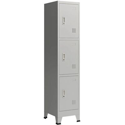 HELLOSHOP26 - 3-door locker - acero gris - Armario HELLOSHOP26 - 3-door locker - acero gris - Armario