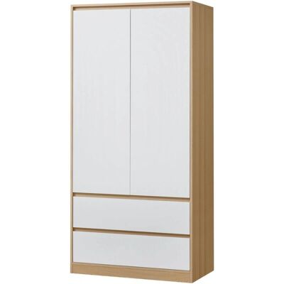 Helloshop26 Armario dormitorio MDF roble blanco Armario Helloshop26 Armario dormitorio MDF roble blanco Armario